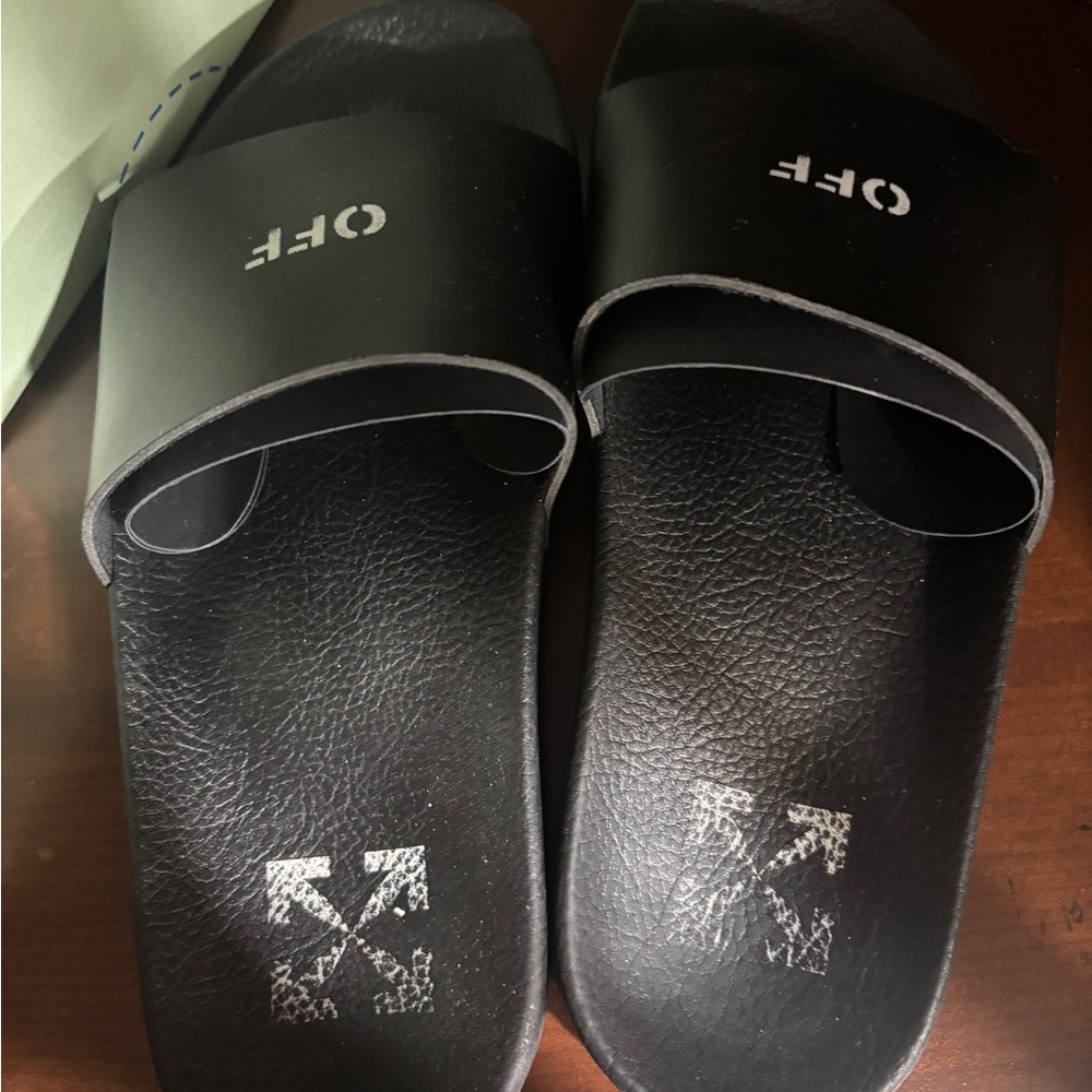 Off-White Black Logo Slide Sandals